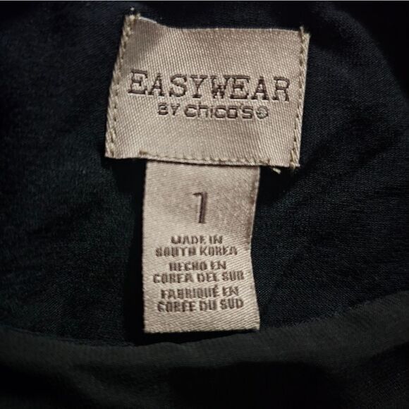 CHICO'S EASY WEAR Black Sleeveless Sheer Panel‎ Top - Size 1 - Picture 7 of 8